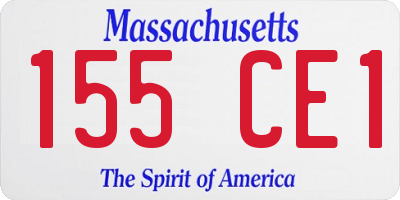 MA license plate 155CE1