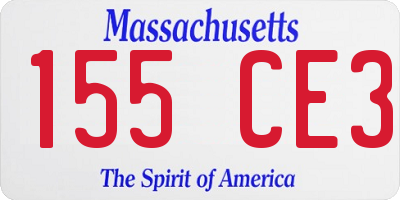 MA license plate 155CE3