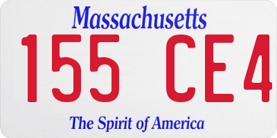 MA license plate 155CE4