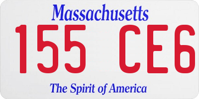 MA license plate 155CE6
