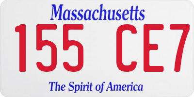 MA license plate 155CE7