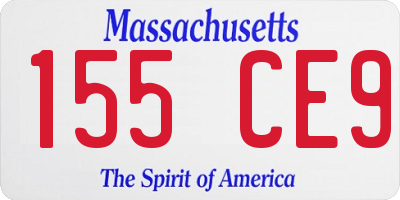 MA license plate 155CE9