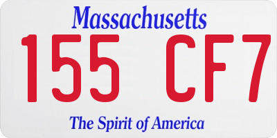 MA license plate 155CF7