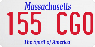 MA license plate 155CG0