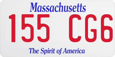 MA license plate 155CG6