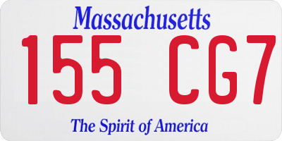 MA license plate 155CG7