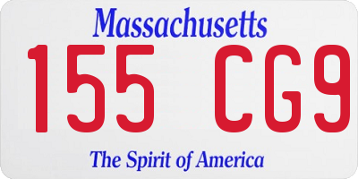 MA license plate 155CG9