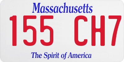 MA license plate 155CH7