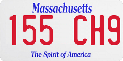 MA license plate 155CH9
