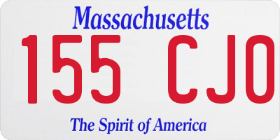 MA license plate 155CJ0