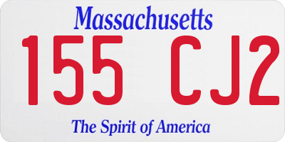 MA license plate 155CJ2