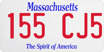 MA license plate 155CJ5