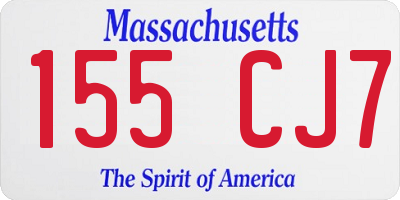 MA license plate 155CJ7