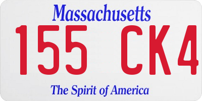 MA license plate 155CK4