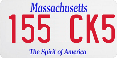 MA license plate 155CK5