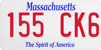 MA license plate 155CK6