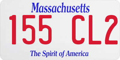 MA license plate 155CL2