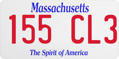 MA license plate 155CL3