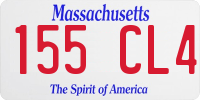 MA license plate 155CL4