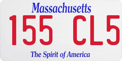 MA license plate 155CL5