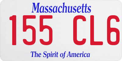 MA license plate 155CL6