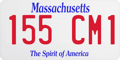 MA license plate 155CM1