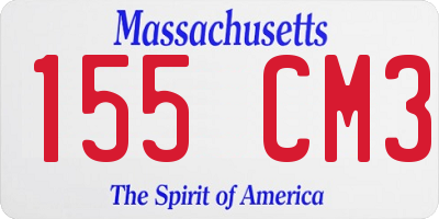 MA license plate 155CM3
