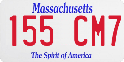 MA license plate 155CM7