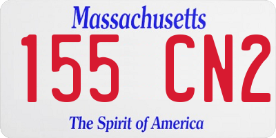 MA license plate 155CN2
