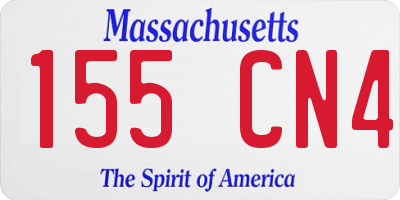 MA license plate 155CN4