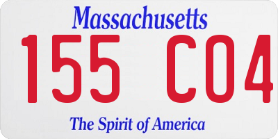 MA license plate 155CO4