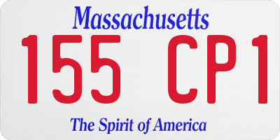 MA license plate 155CP1