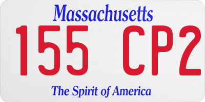 MA license plate 155CP2