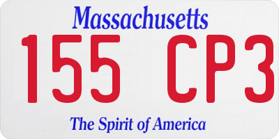 MA license plate 155CP3