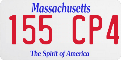 MA license plate 155CP4