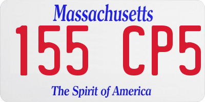 MA license plate 155CP5