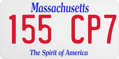 MA license plate 155CP7