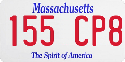 MA license plate 155CP8
