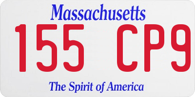 MA license plate 155CP9