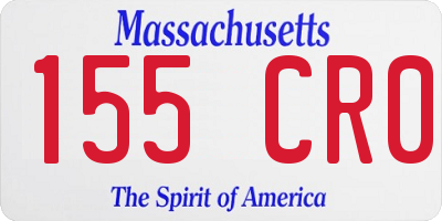 MA license plate 155CR0