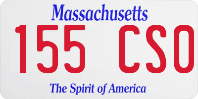 MA license plate 155CS0
