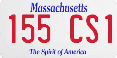 MA license plate 155CS1