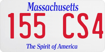MA license plate 155CS4