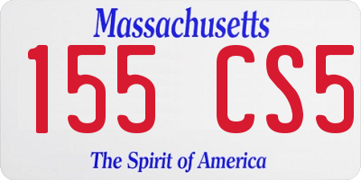 MA license plate 155CS5