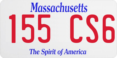 MA license plate 155CS6