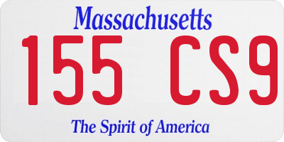MA license plate 155CS9