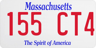 MA license plate 155CT4