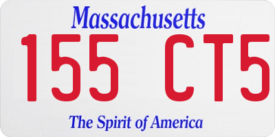 MA license plate 155CT5