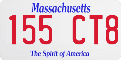 MA license plate 155CT8
