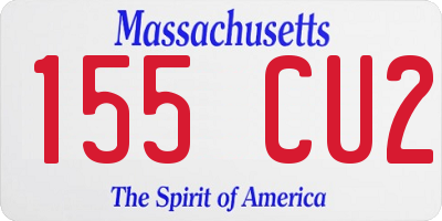 MA license plate 155CU2